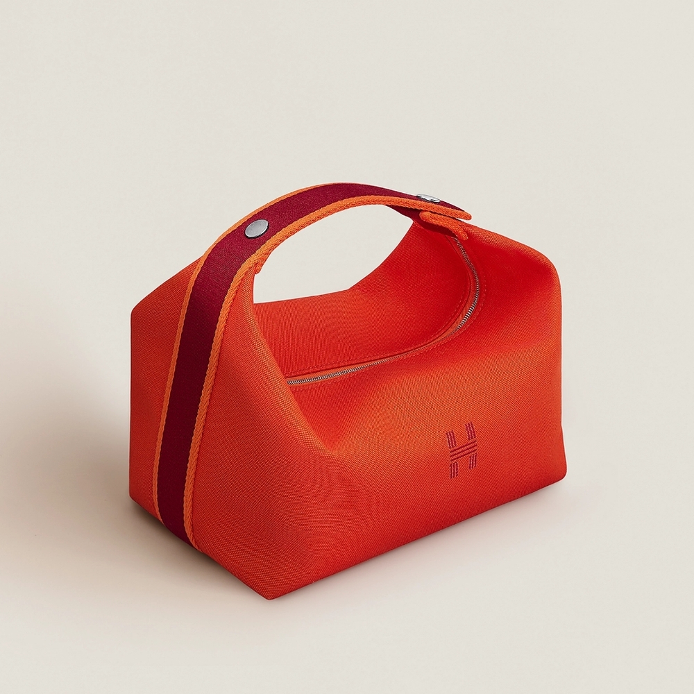 Authentic Hermes Bride a Brac GM large size Orange vanity Bag New